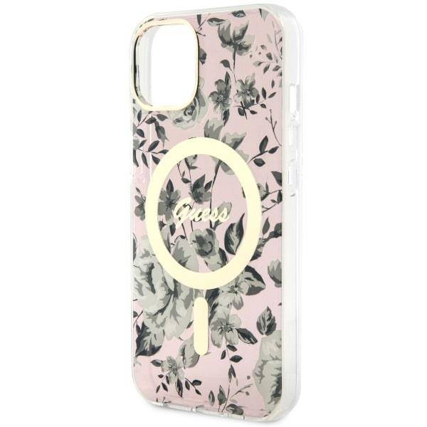 Guess GUHMP14SHCFWSP iPhone 14 6.1" różowy/pink hardcase Flower MagSafe