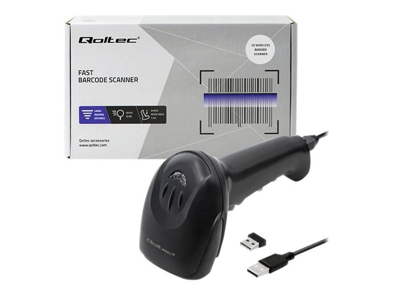 QOLTEC 50868 Barcode scanner 1D 2D Black