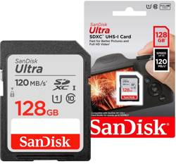 karta pamięci SanDisk Ultra SDXC 128GB Class 10 UHS-I odczyt: do 120 MB/s